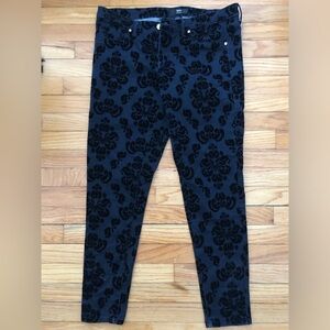 Mission women’s skinny pants with velvet floral pattern